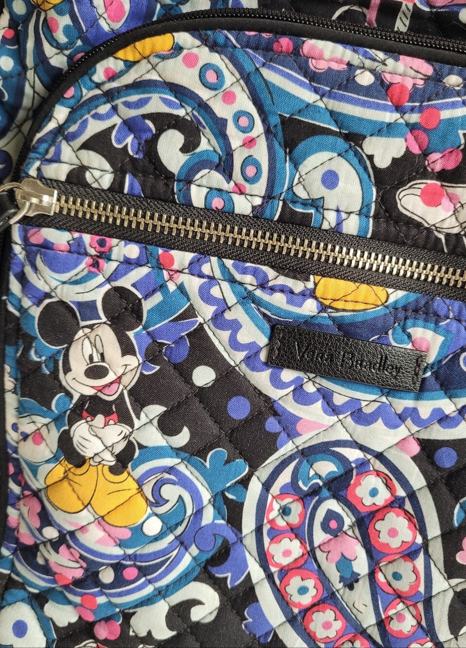 Vera Bradley Disney Mickey Mouse Paisley Print Travel Backpack - Picture 3 of 10